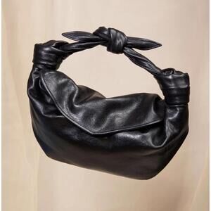 NWOT Luxury Boutique Black Leather Clutch Bag Purse Made in New York
